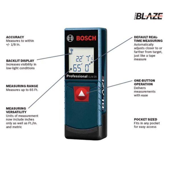 BOSCH Medidor laser de distancia GLM  20