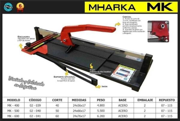 MHARKA MK-600 cortadora ceramico 600mm