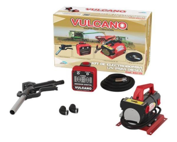 Vulcano Kit electrobomba 12v c/cuenta litros Y pistola vert. Mod. EG179