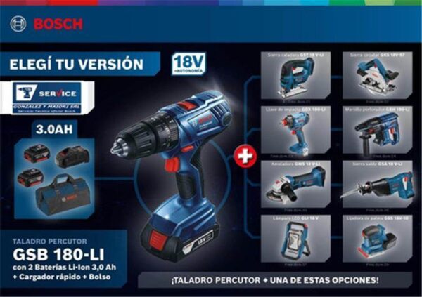 Bosch combo 18V GSB 18V-50 + starter kit 18V + Sierra GST18V