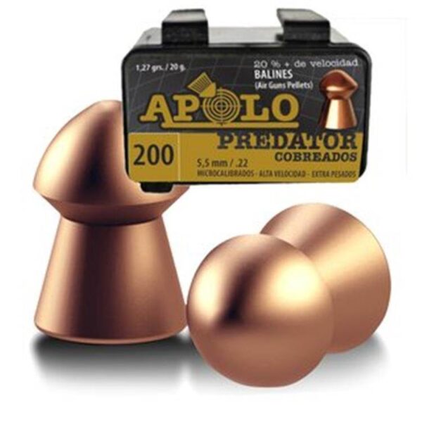 APOLO balin 5.5mm x 200u cobreado predator 50%off