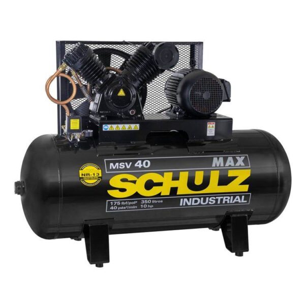 SCHULZ-COMPRESOR V-40MAX/350LTS. 10HP TRIF.2ETAPAS