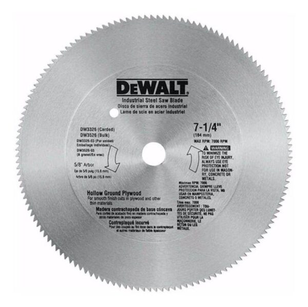 DEWALT Disco sierra circular 184mm 7-1/4″ 140D Acero DW3326