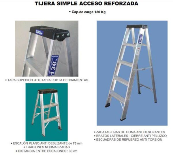 ARGENSAFE escalera aluminio tijera simple 13 escalones  TSA-2-313